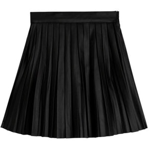 Leather Pleated Mini Skirt