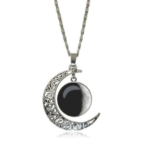 Galaxy and Moon Necklace