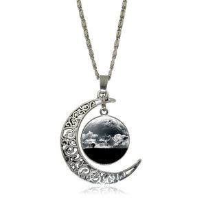 Galaxy and Moon Necklace