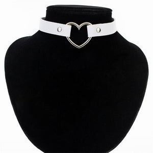 Leather Heart Choker