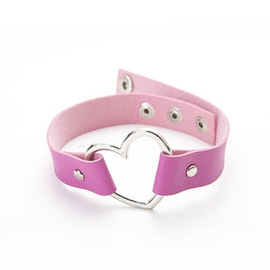 Leather Heart Choker