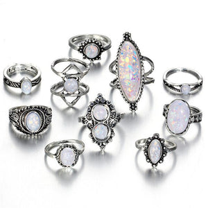 Big Opal Stone Ring Set