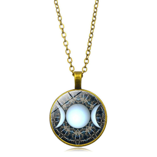 Triple Moon Goddess Pendant