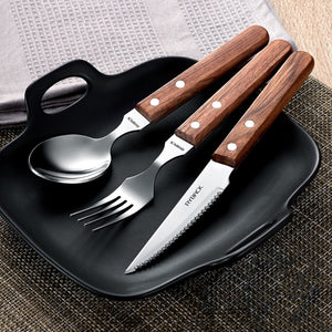 Wooden Handle Tableware Set