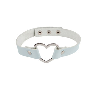 Leather Heart Choker