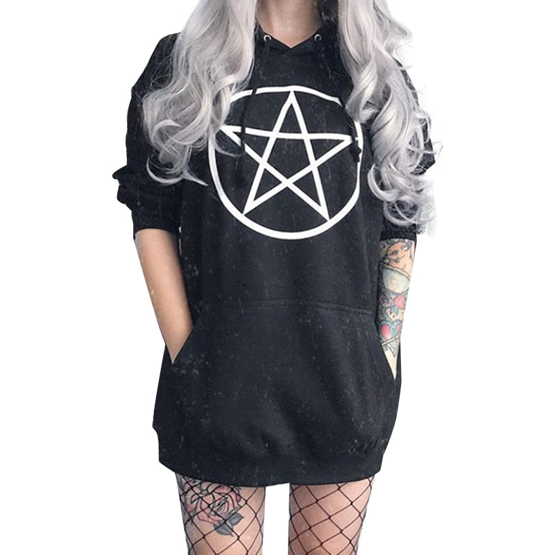 Pentagram Print Hoodie