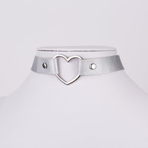 Leather Heart Choker